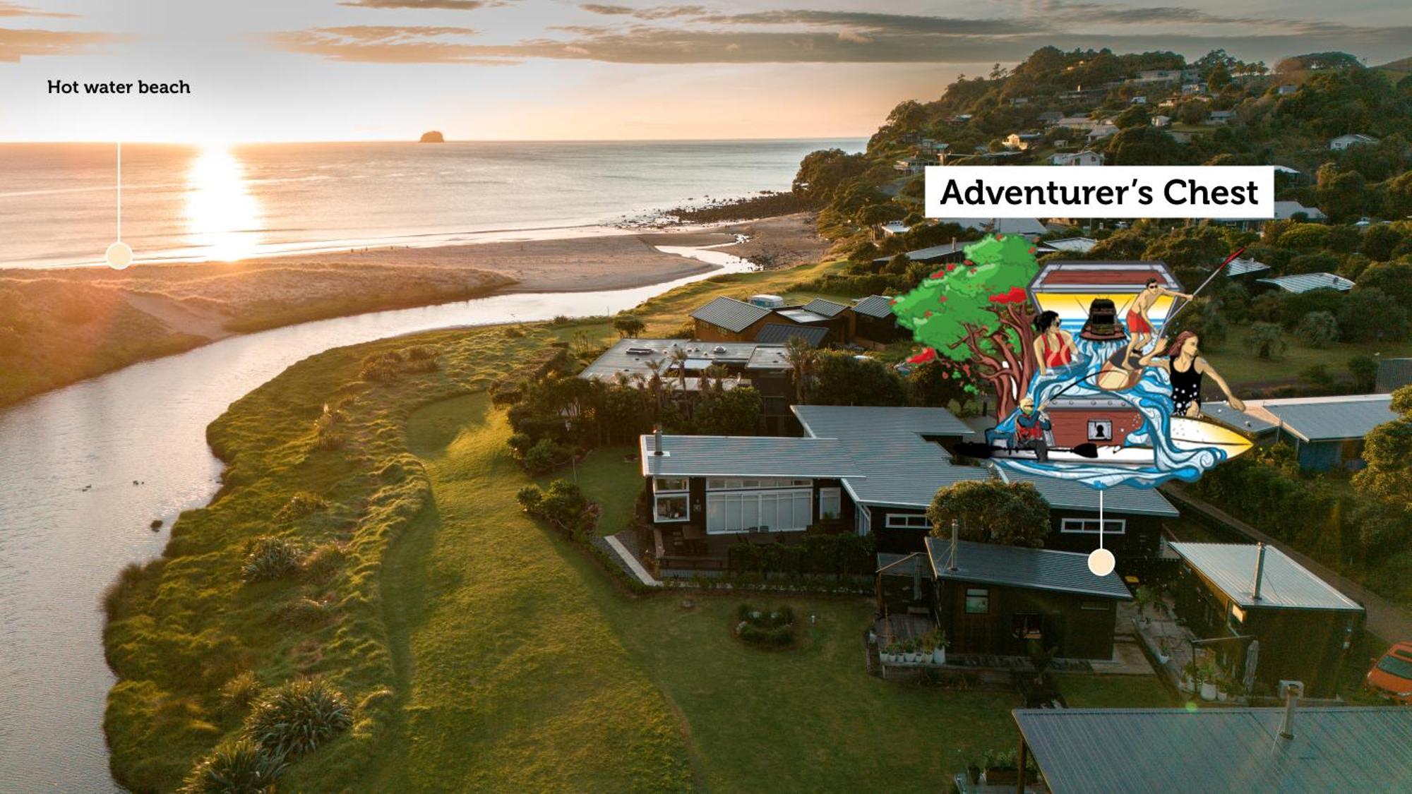 Adventurer'S Chest - Taiwawe Villa Hotwater Beach Buitenkant foto
